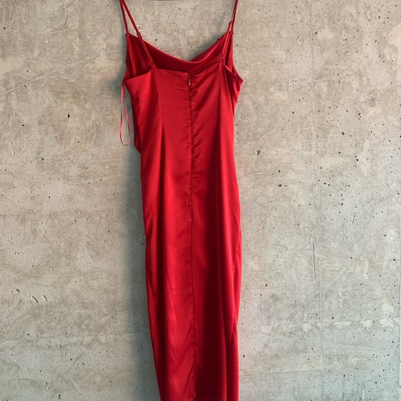 Red Slip Dress, Size S - Picture 3 of 4